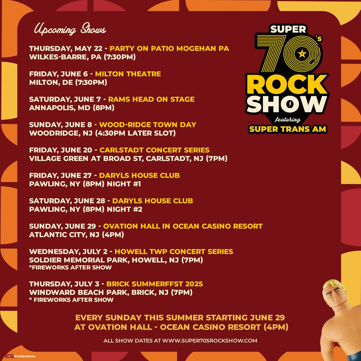 Super 70's Rock Show Tour Poster 2025